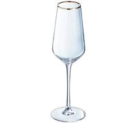 Flûtes à champagne Ultime Bord Or - Cristal d'Arques - 23cl - Transparent - Lot de 4 pièces
