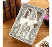 Flûtes de champagne de mariage - Lunettes grillées élégantes avec design en dentelle blanche | Ensembles de mariage en couple, flûtes romantiques de mariée, lunettes de premier plan, cadeau de