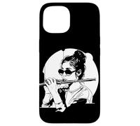 Flûtiste féminine dessinant un duo de flûtes Coque pour iPhone 15