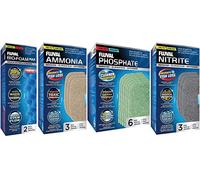 Fluval Lot de 4 médias de rechange pour 207 filtres d'aquarium : biomousse, dissolvant d'ammoniac, dissolvant de phosphate, dissolvant de nitrite