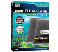 Fluval Recharge Clear-Charbon pour filtres Sac à Dos pour Aquarium AquaClear AC70/110, 2 pièces