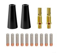 Flux Core Kit de soudure sans gaz 14 pièces avec embouts à revêtement anti-adhésif et diffuseurs de gaz pour Lincoln 100L, et autres