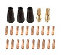 Flux Core Kit de soudure sans gaz 25 pièces comprenant 20 embouts, 3 buses et 2 diffuseurs de gaz pour Lincoln 100L Weld Pak 100HD 125HD 140HD 180HD (0,9 mm)