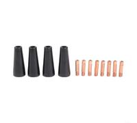 Flux Core Nozzle Kit 12PCS for 14AK pour mig Welding Flux Core(0.9mm) | 12-piece set, 4 gasless nozzles, 8 copper tips, fits 14AK pour mb14 MB15 torches, wide compatibility