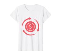 Flux d'argent Circulaire T-Shirt Graphique avec Valeur, Femme, Blanc, L