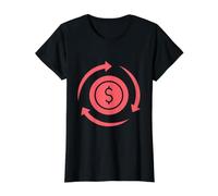 Flux d'argent Circulaire T-Shirt Graphique avec Valeur, Femme, Noir, XS
