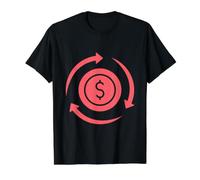 Flux d'argent Circulaire T-Shirt Graphique avec Valeur, Homme, Noir, XL