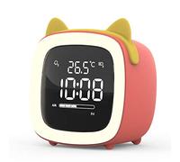Flux de vent Rose Chaton Mignon Dessin Animé Enfants Étudiants avec Intelligent Petit Réveil Personnalité Horloge Charge Électronique Horloge Muet Lumineux Chevet Horloge