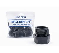 FLUXI-TECH Bouchon PVC Mâle 3/4" BSPT PN10-8pcs