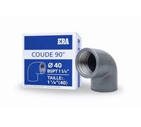 FLUXI-TECH Coude 90° PVC pression PN16 Fileté BSPT Femelle 40 mm - 1 côté fileté + 1 à coller - Lot de 4