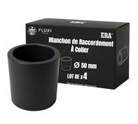 FLUXI-TECH - Manchon de Raccordement Droit à Coller 50mm - Lot de 4 - en PVC - PN16 bars - Résistance aux Produits Chimiques, jusqu’à 60°C - Pour Piscines, Plomberie