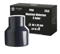 FLUXI-TECH - Manchon Réducteur PVC PN16 - Raccord à Coller pour Tuyaux Lot de 8 pièces (40mm | 25mm)