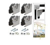 FLUXI-TECH Raccord en L pour Tube Carré Métal - Connecteur de Structure - Support de Fixation avec Boulons - Compatible 25×25 mm - Lot de 4 - Assemblage Sans Soudure (25x25mm)