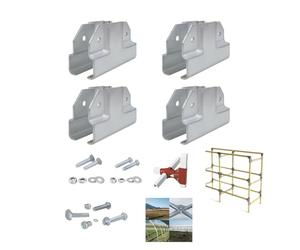 FLUXI-TECH Raccord en T pour Tube Carré Métal - Connecteur de Structure - Support de Fixation avec Boulons - Compatible 20×20 mm, 25×25 mm, 30×30 mm - Lot de 4 - Assemblage Sans Soudure (25x25mm)