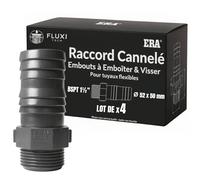 FLUXI-TECH Raccord mâle cannelé PVC 50mm x 1"1/2 BSPT PN10