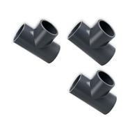 FLUXI-TECH - Raccord Té Droit en PVC PN16, À Coller, Pour Réseaux Hydrauliques et Irrigation Lot de 3 pièces (50mm)