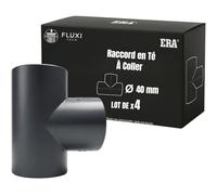 FLUXI-TECH - Raccord Té Droit en PVC PN16, À Coller, Pour Réseaux Hydrauliques et Irrigation - Lot de 4 pièces (40mm)