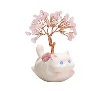 Fluxioxtna Bonsaï en pierre de cristal naturelle élégante pour décoration de maison, arbre à argent, décoration de table Feng Shuis