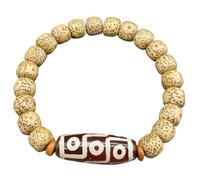 Fluxioxtna Bracelet classique unisexe avec perles bouddhistes et étoiles lunes Bodhi léger et robuste pour un usage quotidien et voyage polyvalent, taille unique, Comme décrit