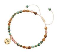 Fluxioxtna Bracelet simple mais élégant en pierre naturelle et alliage avec nœud plat pour superposer une boussole en perles de pierre, taille unique, Comme décrit