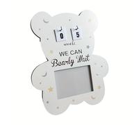 Fluxioxtna Cadre photo en bois pour bébé avec compte à rebours Semaine Annonces de Grossesse Idées Sexe Révéler Annonce de Grossesse