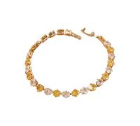 Fluxioxtna Chaîne de tennis multicolore en forme carrée avec zircon multicolore - Longueur réglable - Tendance - Streetwear - Accessoire de poignet - Design géométrique unisexe, taille unique, Comme