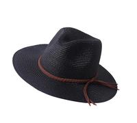 Fluxioxtna Chapeau haut-de-forme tissé Homburg élégant - Style rétro - Pour rassemblements en plein air - Chapeau de fête de jardin, Noir , Taille unique