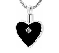 Fluxioxtna Collier pour cendres d'animaux de compagnie, médaillon pour maman, médaillon pour cheveux en forme de cœur, collier urne commémorative pour cendres