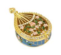 Fluxioxtna Élégante boîte à instruments de musique sophistiquée pour ranger des bijoux avec des motifs de scène de jardin pour collectionneurs accentués en cristal