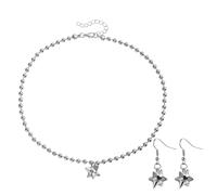 Fluxioxtna Ensemble de boucles d'oreilles et collier à pointes délicates, collier élégant avec pendentif en forme de cône avec boucles d'oreilles pour un usage quotidien