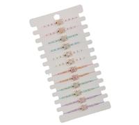 Fluxioxtna Lot de 12 bracelets tressés réglables sur le thème de la nature faits à la main avec perles turquoise en cristal et breloque en alliage pour empiler les poignets, taille unique, Comme