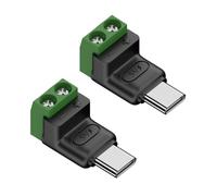 Fluxioxtna Lot de 2 adaptateurs de charge à broches de type C 5 V 3 A - Connecteur portable sans soudure pour appareils mobiles, petits appareils - Adaptateurs de terminal USB C sans soudure