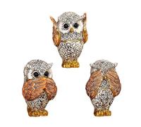Fluxioxtna Lot de 3 figurines d'animaux en résine avec inscription « Hear Not See Speak » - Pour salon, chambre à coucher et bureau