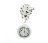 Fluxioxtna Montre médicale de poche avec montre numérique transparente pratique pour le personnel médical, Gros chat sans voix