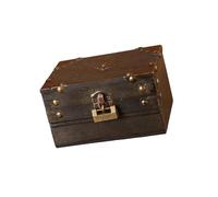 Fluxioxtna Mystérieux Organisateurs Coffre de pirate en bois robuste avec puzzles Designs Accessoire pour la décoration nostalgique de la maison et du bureau en toute sécurité mots de passe