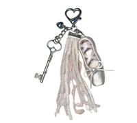 Fluxioxtna Porte-chaussons de ballet délicat avec des perles inspirées de la danse artistique, accessoire de bijoux, pendentif de chaussure, porte-clés de danseuse, b, taille unique