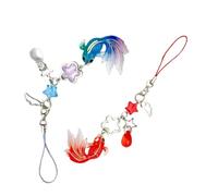 Fluxioxtna Sangle de téléphone multifonction faite à la main en forme d'étoile de poisson en résine pour sacs, téléphones, décoration de voiture