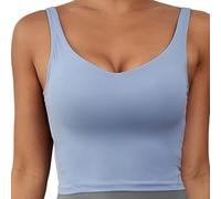 Fluxioxtna Soutien-gorge souple sans armatures à bretelles larges - Débardeur court pour exercices de gymnastique - Tenue de yoga - Vêtements de sport féminins à bretelles larges - Soutien-gorge de