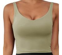 Fluxioxtna Soutien-gorge souple sans armatures à bretelles larges - Débardeur court pour exercices de gymnastique - Tenue de yoga - Vêtements de sport féminins à bretelles larges - Soutien-gorge de