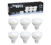 FluxTech Ampoules LED GU10 3W Équivalent 40-50W, 440LM Classe Énergétique C, 4000K Blanc Neutre, Angle 120°, Non-Dimmable, Lot de 6