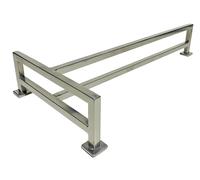 FLVFF Rail de touche en acier massif T Grind Rails Rampe et Skate Parks (TR) (Argent)