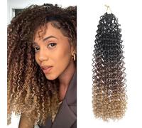 FLWAI Pre Looped Micro Kinky Curly Crochet Hair for Mini Passion Twist 8 Packs 12 Inch Kinky Twist Synthetic Wavy Curly Crochet Hair Extensions for Black Women (1B/30/27, 8packs 12inch)