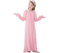 Flwydran Chemise de nuit à manches longues pour fille - Doux - Pour la famille, Rose 2., 7-8 ans
