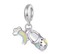 FLXHHX Croc Dangle Charm Rainbow Clog Crocs Véritable Argent Sterling 925 Compatible avec Bracelet