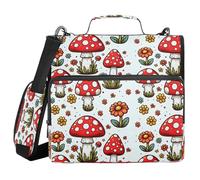 Fly Agaric and Flowers Sac à dos à fermeture éclair avec poignée et bandoulière 3 anneaux pour l'école, le travail, le bureau