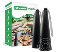 Fly Away Ultra - Lot de 2 éventails rechargeables d'extérieur pour tables avec ultrasons, utilisation en extérieur ou en intérieur, restaurant, barbecue, événements, dissuade les mouches, guêpes,