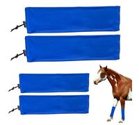 Fly Boots for Horses, Anti-Slip Equine Leggings with Shock-Absorbing Protection, Breathable Mesh Horse Guards, Excellent for Jumping, Competition, Stable, Turnout, and Racing, 19.69x5.12 Inches