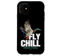 Fly Chill, Cool Colorful Mallard Duck Illustrayion Graphic Coque pour iPhone 11