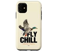 Fly Chill, Cool Colorful Mallard Duck Illustrayion Graphic Coque pour iPhone 11