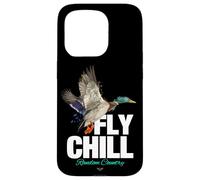 Fly Chill, Cool Colorful Mallard Duck Illustrayion Graphic Coque pour iPhone 15 Pro